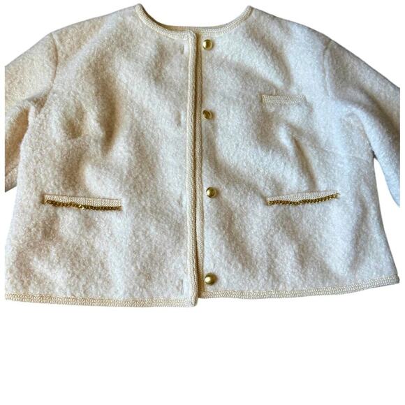 Future Collective Teddy Chain Jacket in Cream - Picture 5 of 11